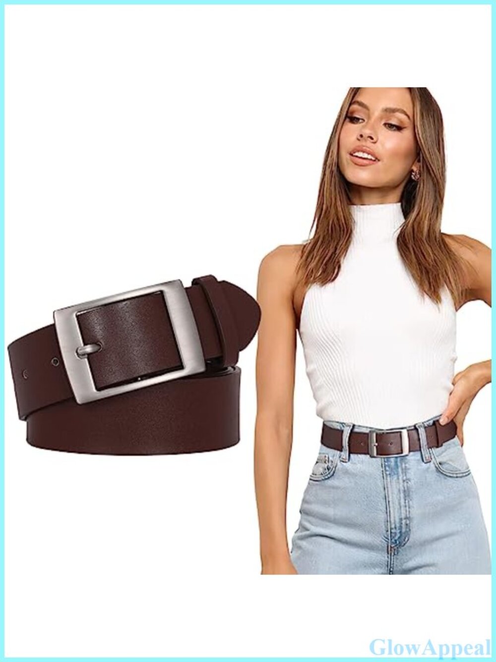 Faux Leather Wide Waist Belt Pin Buckle 1.5" for Jeans Dresses